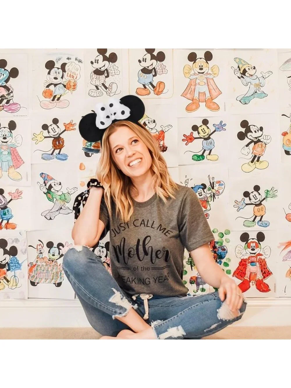 Women Black Polka Dot Bow Mickey Mouse Headband for Cosplay